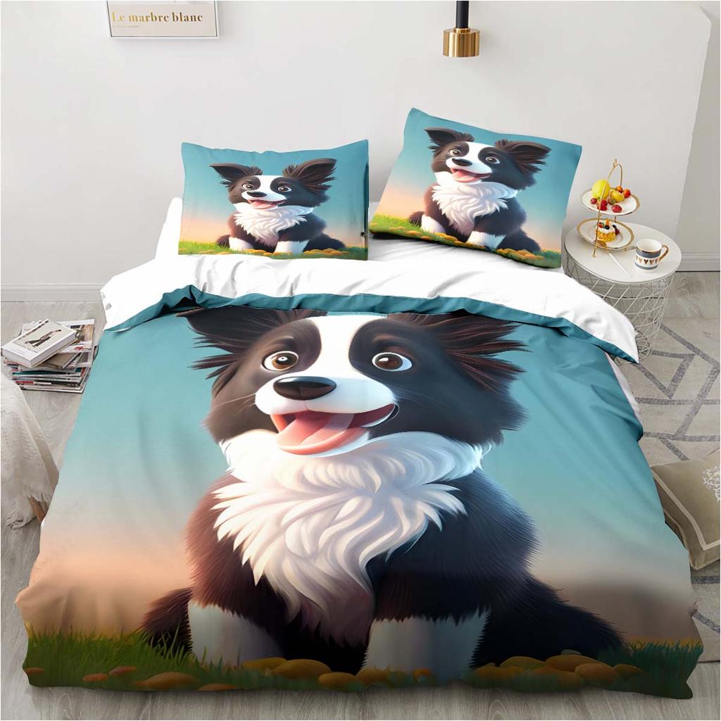 3D Bettwäscheset mit Hundemuster; Bulldog Schlafzimmer Zuhause Kissenbezug und Bettbezug King-Size Bettwäsche-Set für Kinderzimmer; Luxus