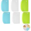 6Pcs Food Dough Scraper Bench Scraper, Plastic Multi Purpose Kitchen Pastry Cutting Tool Flexible Bowl Scrapers with Curved Edge, Cake Baking Bench