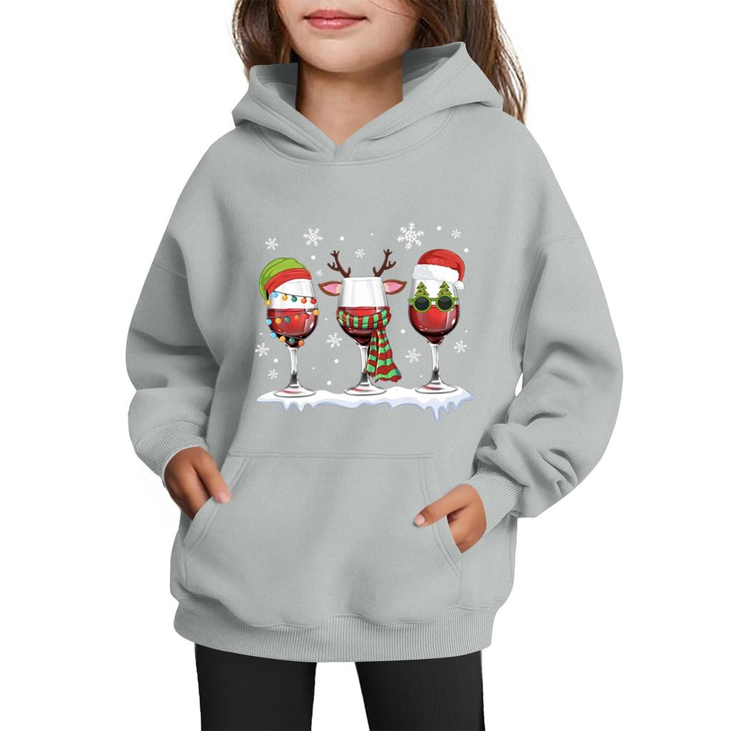 Sweatshirts For Teen Girls Hoodies Long Sleeve Drawstring Pullover Cute Printed Oversized Hoodie Christmas