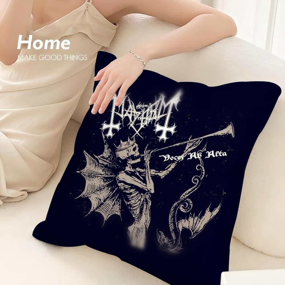 Band M-Mayhem Pillow Case 3D Print Polyester Fiber 40*40 cm Home Sofa Throw Pillow Cover Decoration Festival Gift