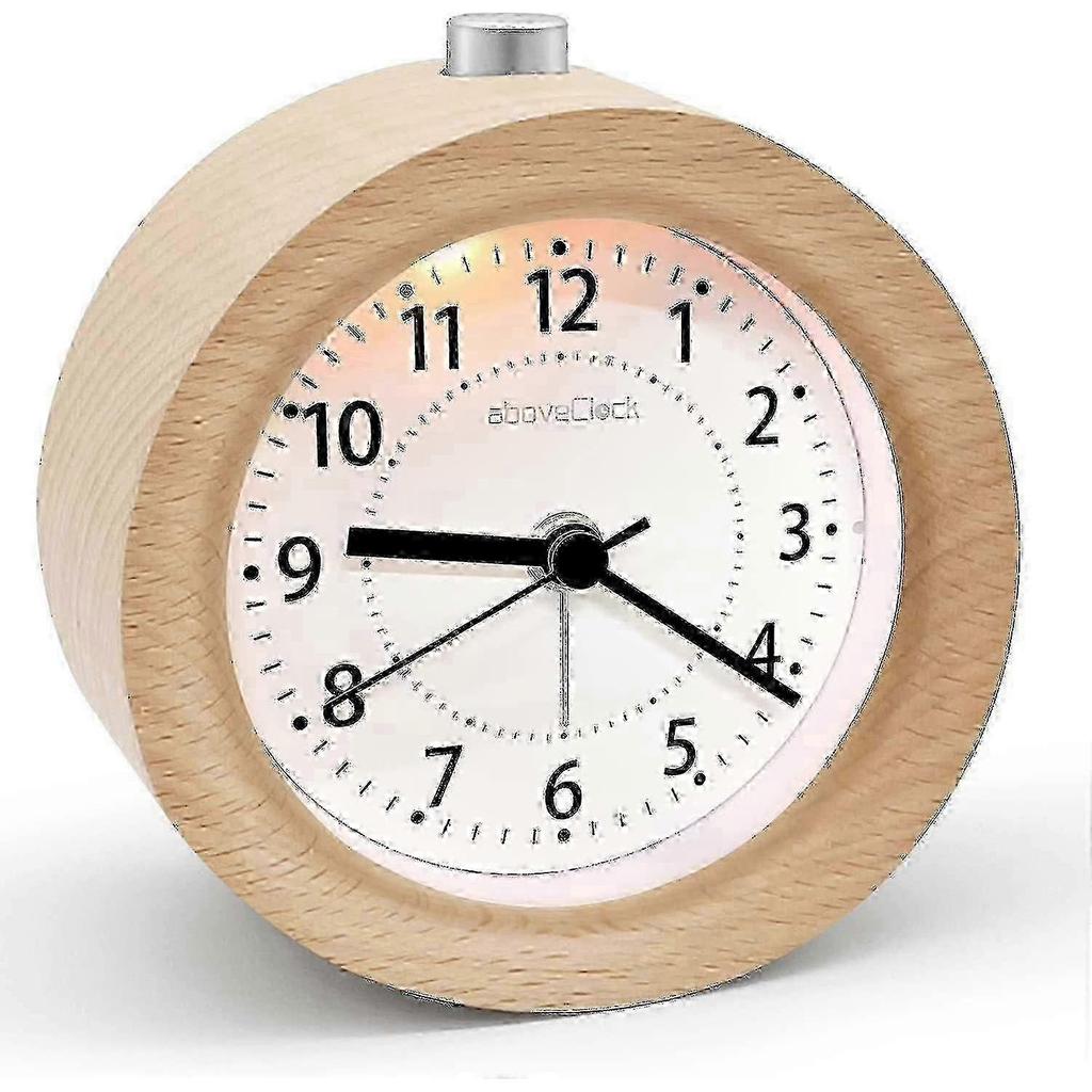 Sveglia Analogica Senza Ticchettio, Sveglia in Legno Con Snooze, Sveglia Retro da Tavolo Con Luce Notturna, Sveglia Senza Radiazioni Batt