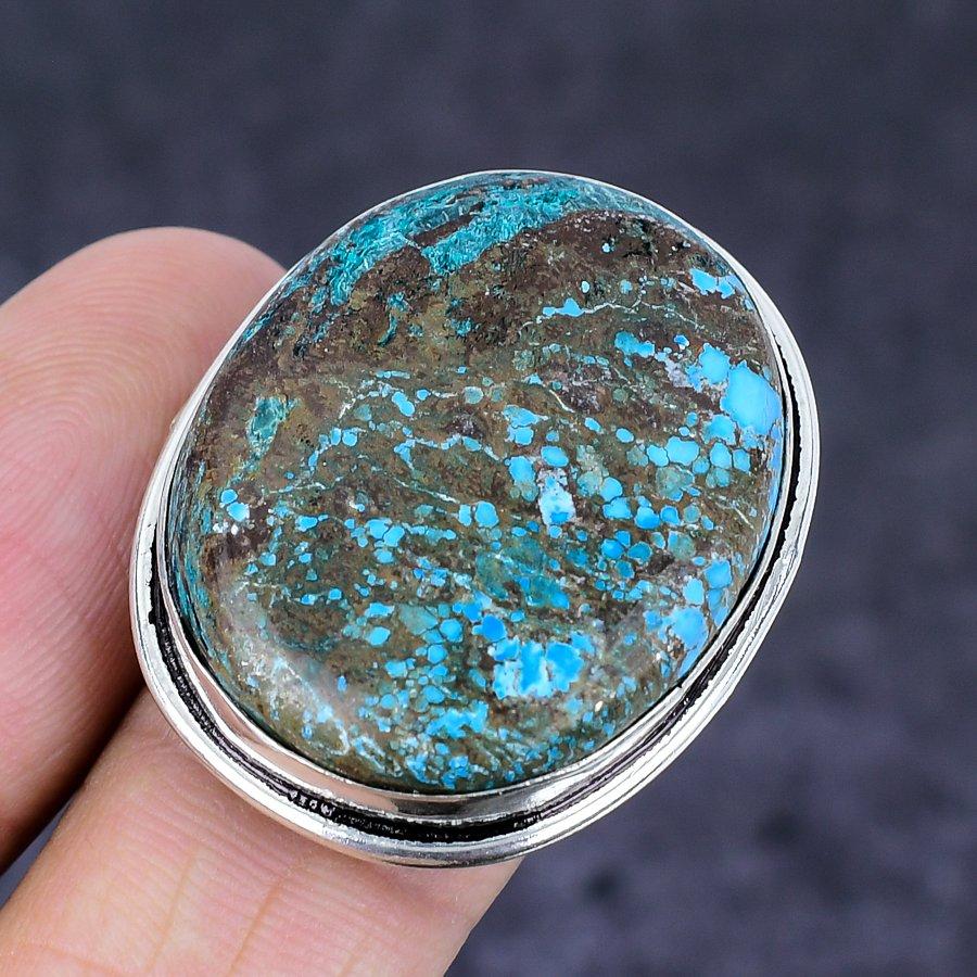 Tibetan Turquoise Gemstone Handmade 925 Sterling Silver Jewelry Ring Size 8 K6k23
