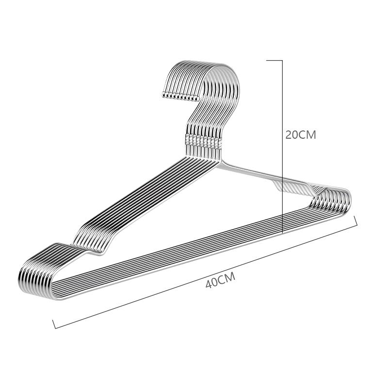 10 шт./набор Вешалка для одежды из нержавеющей стали для платьев, футболок, пальто, свитеров, органайзер для хранения в шкафу, сушилка 40cm