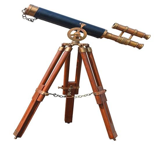 

Brown Finish Brass Telescope With Tripod Stand Collectible Marine Telescope Gift