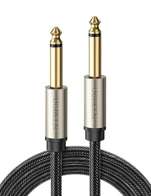 UGREEN Monaural Kablo Standart Fiş Erkek - Erkek 1M 6.35mm mikserler, gitarlar, amfiler, hoparlörler vb. cihazları bağlamak için.