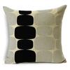 Black And White Collection Geometric Prints Linen Pillowcase Square Bedroom Car Decor Cushion Cover 40Cm/45Cm And 50Cm