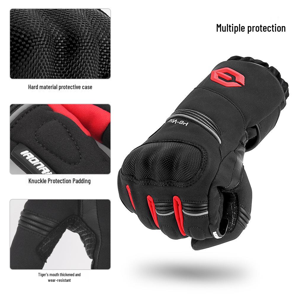 IRONRIDE Plus Velvet Anti-Fall Motorcycle Riding Gloves - Non-Slip, Warm, Off-Road Autumn/Winter Gear.