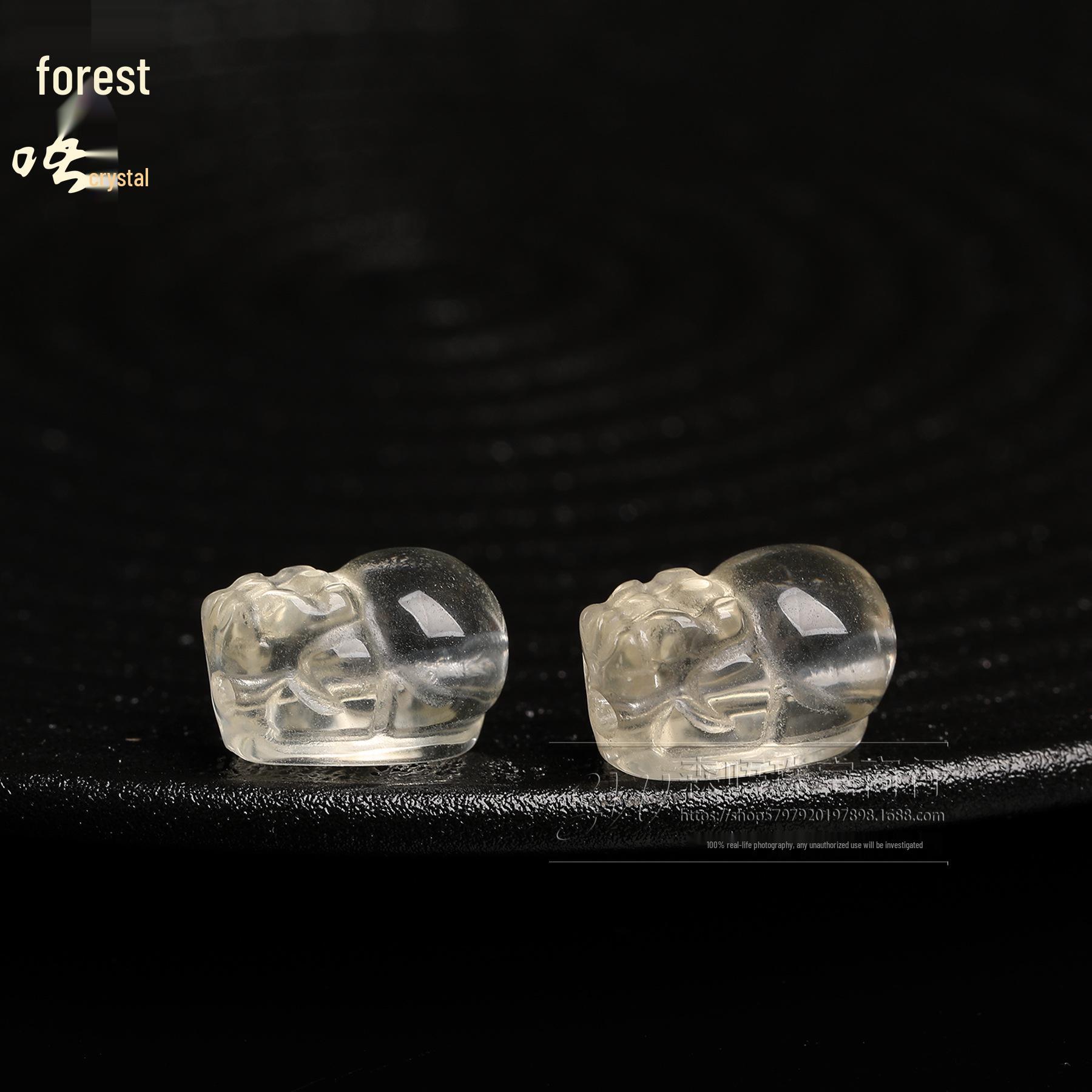 Sen Wu Jewelry: Natural Yellow Citrine Pixiu Carved Beads Small Pendant DIY Accessories. 15mm x 10mm x 10mm