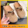 Solid color Mary Jane bag head half slippers women's pedal light mouth metal temperament fashion shoes 2025 new