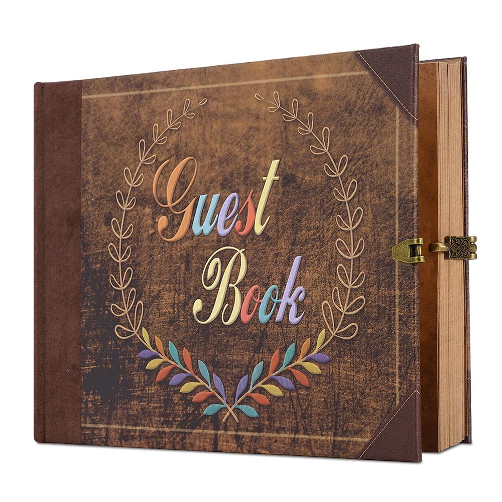 DIY Handmade Photo Album Scrapbook Kit Guest Book Retro Kraft Album Travel Diary Journal Album Anniversary Wedding Memory Book синий