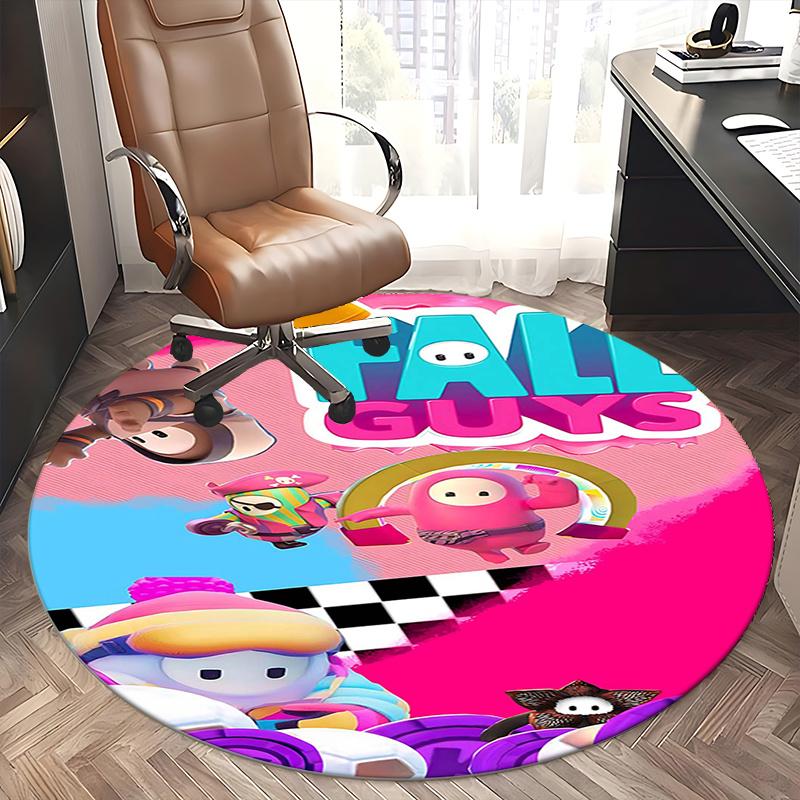Fall Guys character, Chair mat Round Rug Office carpet, Machine Washable, Non slip, Suitable for Living Rooms, Bedrooms