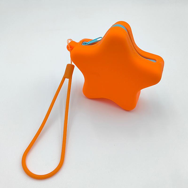 Creative Silicone Coin Purse Portable Zipper Cosmetic Bag Starfish Shape Earphone Bag Women Girls