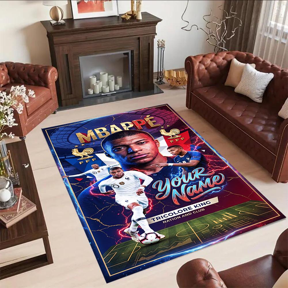 Mbappe Personalized Name Floor Rug Office Rug Suitable For Dormitory Hallway Living Rooms Playrooms Antislip Rug Anime Office Decor
