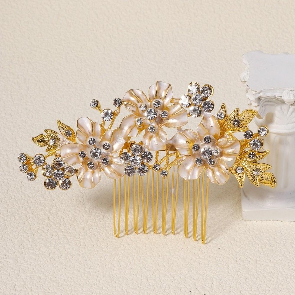 Alloy Bride's Hair Comb Rhinestone Hair Accessories Fashion Flower Hairpin  Festive Gifts