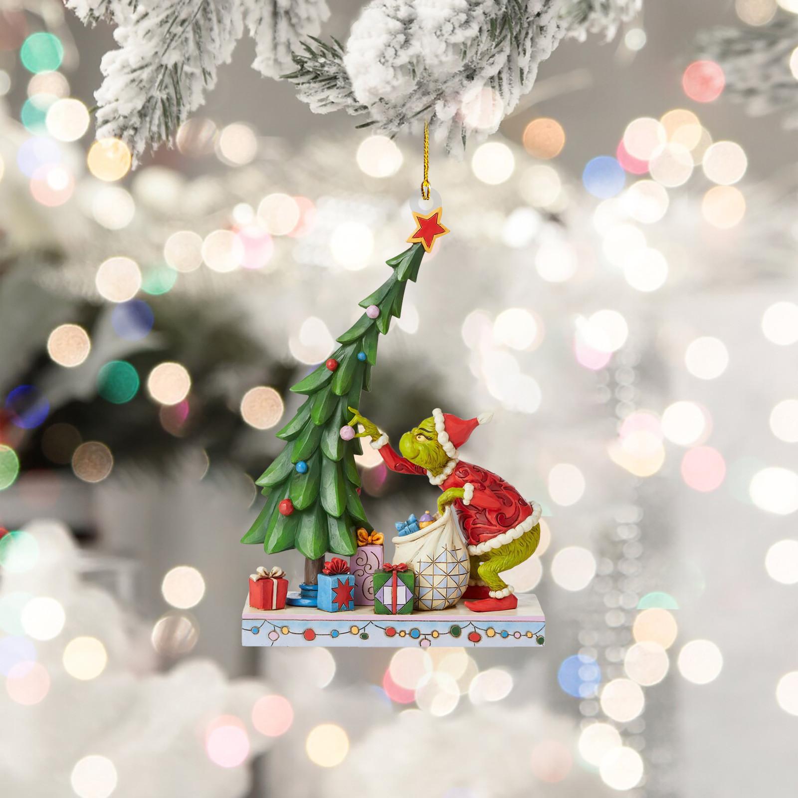 

Украл рождественский кулон из смолы, украшение для рождественской елки, 1 шт., рождественское украшение, как украл Рождество с настоящим рождественским орнаментом One Size