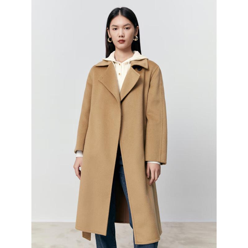 PEACEBIRD Women's Master Select Cashmere Robe-Style Double-Faced Wool Coat