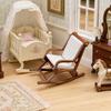 Dollhouse Miniature Rocking Chair, 1:12 Scale Exquisite Details, Lightweight Tiny Mini House Decoration, for Photo Props Micro Landscape