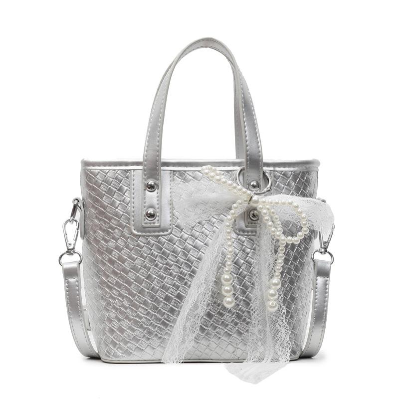 Premium sense simple portable bucket bag women's 2025 summer new fashion contrasting color messenger bag