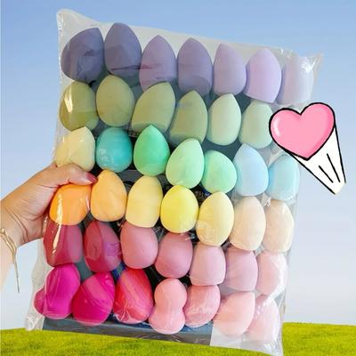 10 szt. Gąbeczek do Makijażu, Blender do Makijażu, Do Użycia na Sucho i Mokro, Puszki Kosmetyczne w Losowych Kolorach i Kształtach, Bezbłędne Nakładanie Podkładu