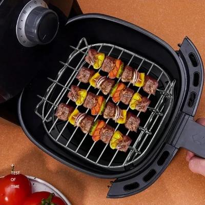 2Pcs Air Electric Fryer Accessories 430 Stainless Steel Double Layer Grill Rack Steam Rack Air Fryer Rack