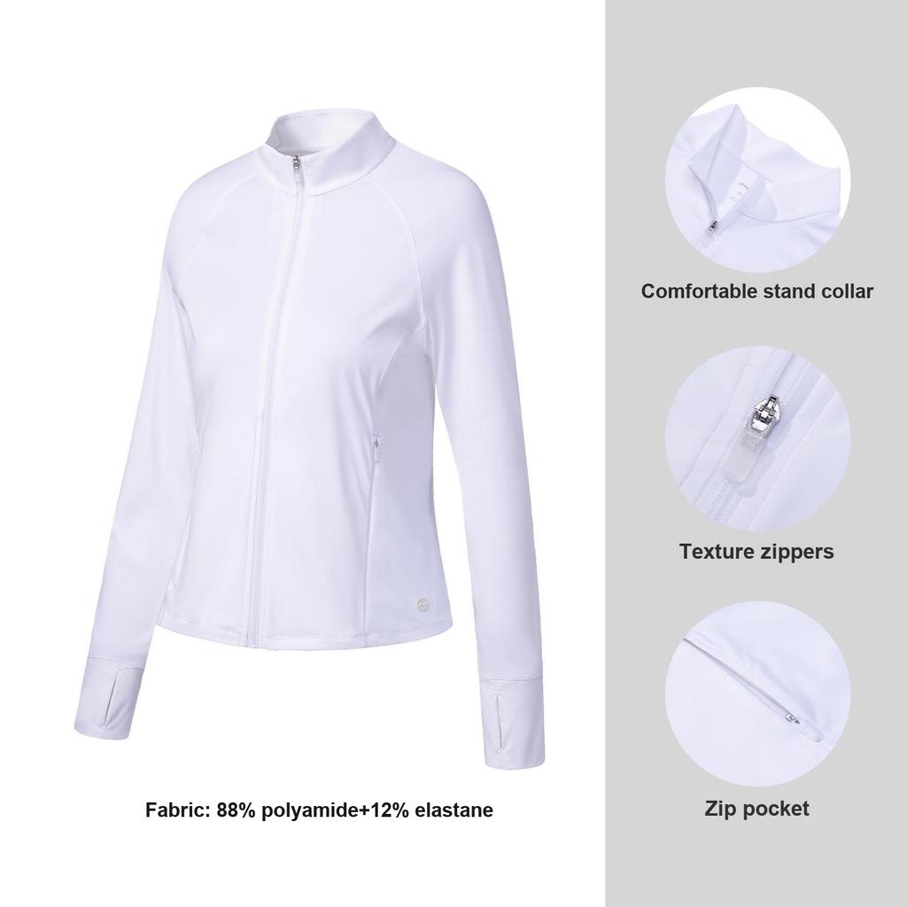 Li Ning Loose Comfortable Breathable UV Protection Sun Protection Clothing Women tops Standard-White AFDVA76-2