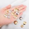 50pcs 14mm-25mm Brooch Base Brooches Bouquet Metal Disk Shell Flower Cabochon Bezel Round Blank For Diy Jewelry Making Wholesale