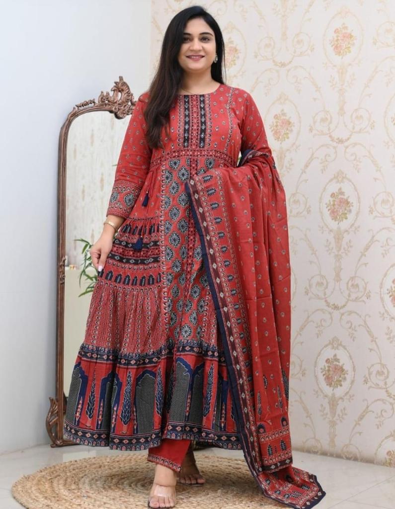 Bollywood Designer Gown Pant Dupatta Set Indian Women Top Tunic Kurti Salwar Suit Dress