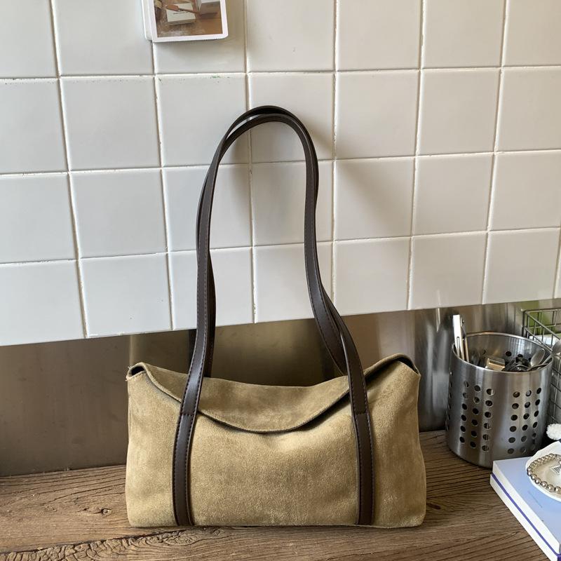 Autumn and winter retro niche suede bag women's 2025 new commuter versatile shoulder underarm bag tote bag