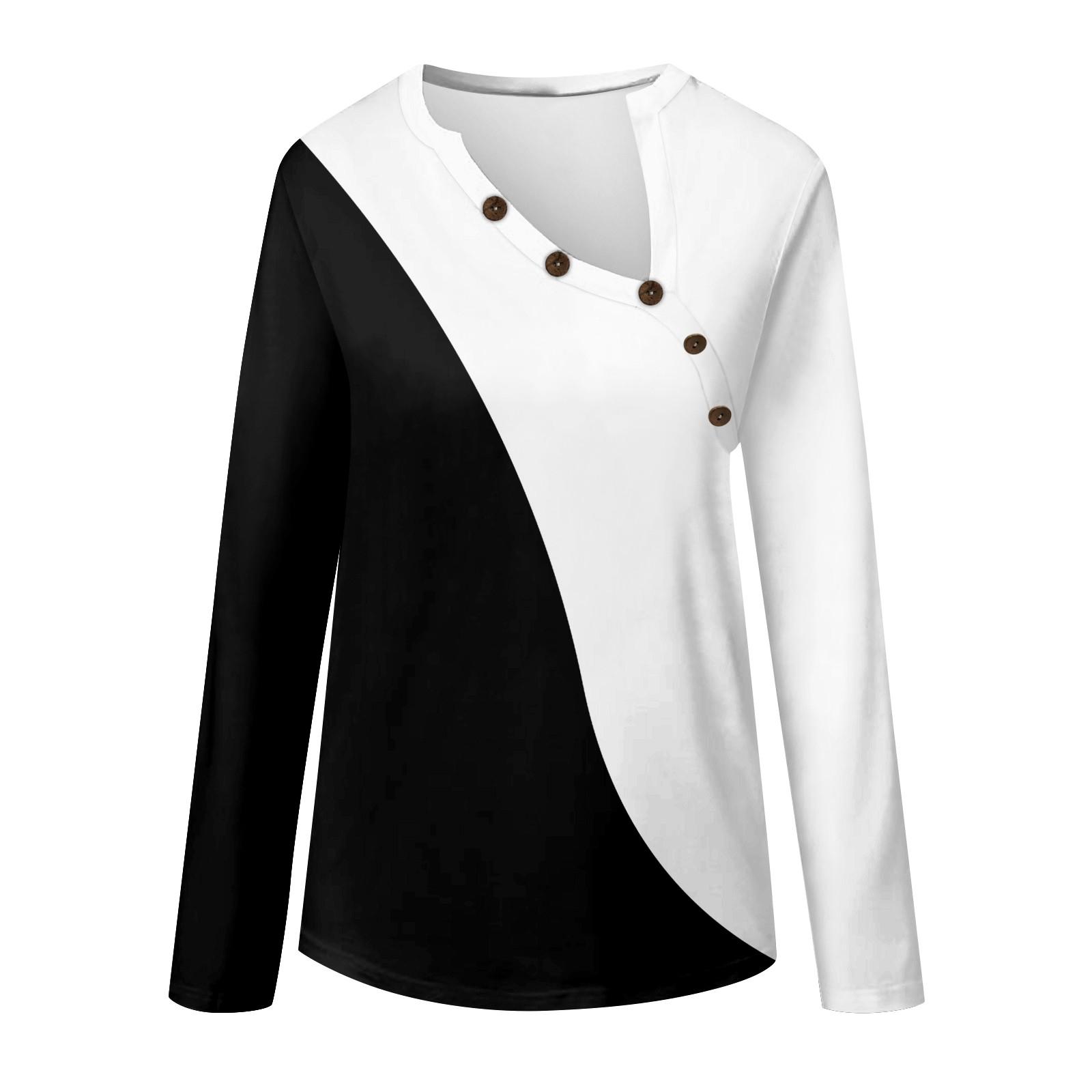 Женская футболка с принтом и пуговицами — фото 4