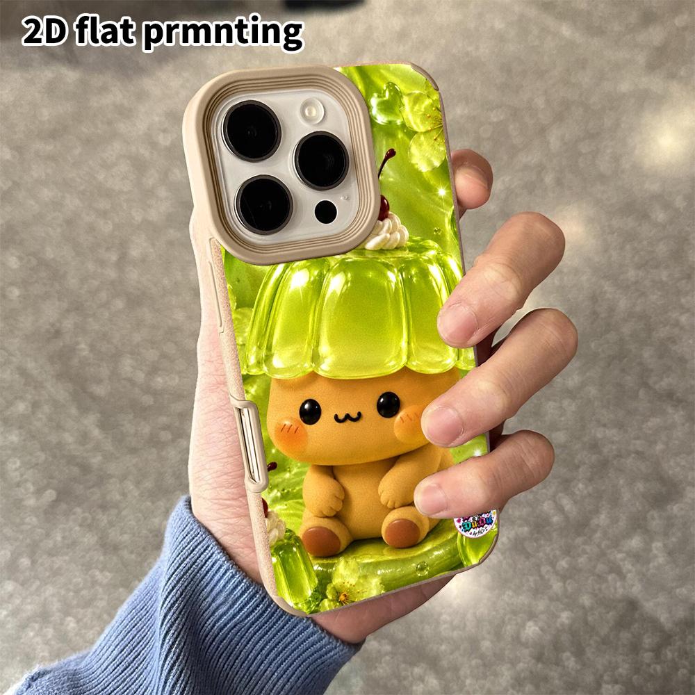 Phone Case: 2D flat lambskin suitable for iPhone 18, 17, 16, 15, 14, 13 Pro film protection case,cartoon dolls, Christmas and Halloween gifts