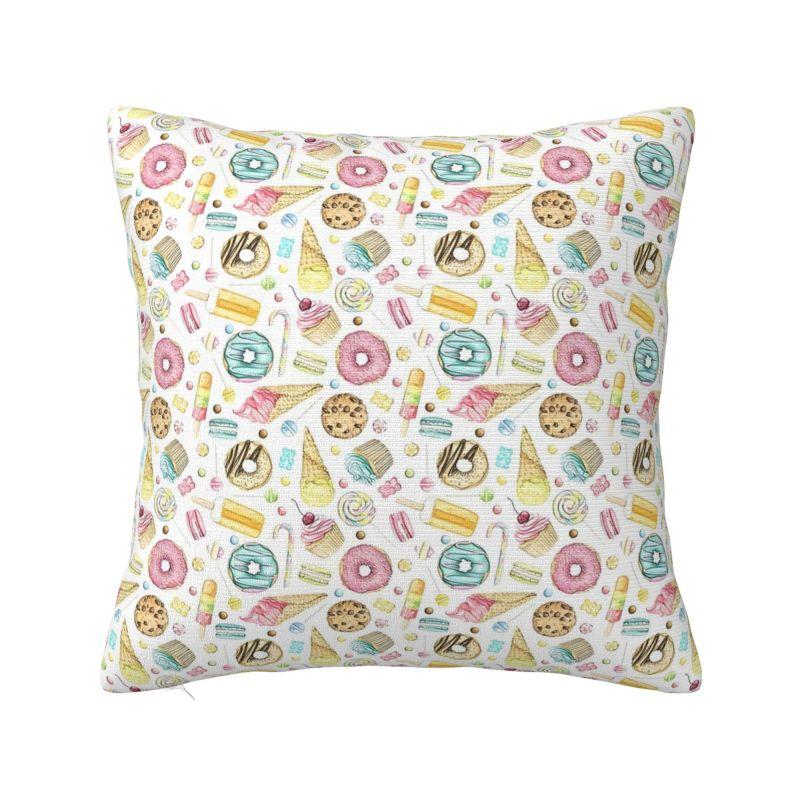 Custom Chocolate Donut Doughnut Cushion Covers Funny Pattern Food Soft Nordic Pillow Case Home Decor