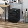 3 Drawer Filling Cabinet, Mobile Metal File Cabinet with Anti-tilt Design for Letter, A4, Legal Size, Black