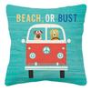 Beach Bums Dog Pug Dachshund Bicycle Truck Bus Life Decorative Cushion Cover Pillow Case