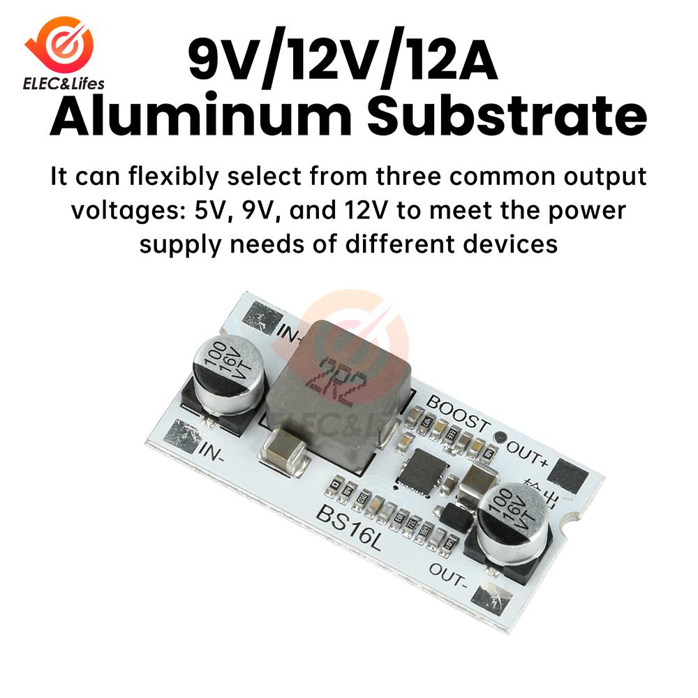 DC Boost Module DC 1.7-11V to 1V/9V/11V 11A High-Efficiency Step-Up Converter With Short-Circuit Protection For Power Supply