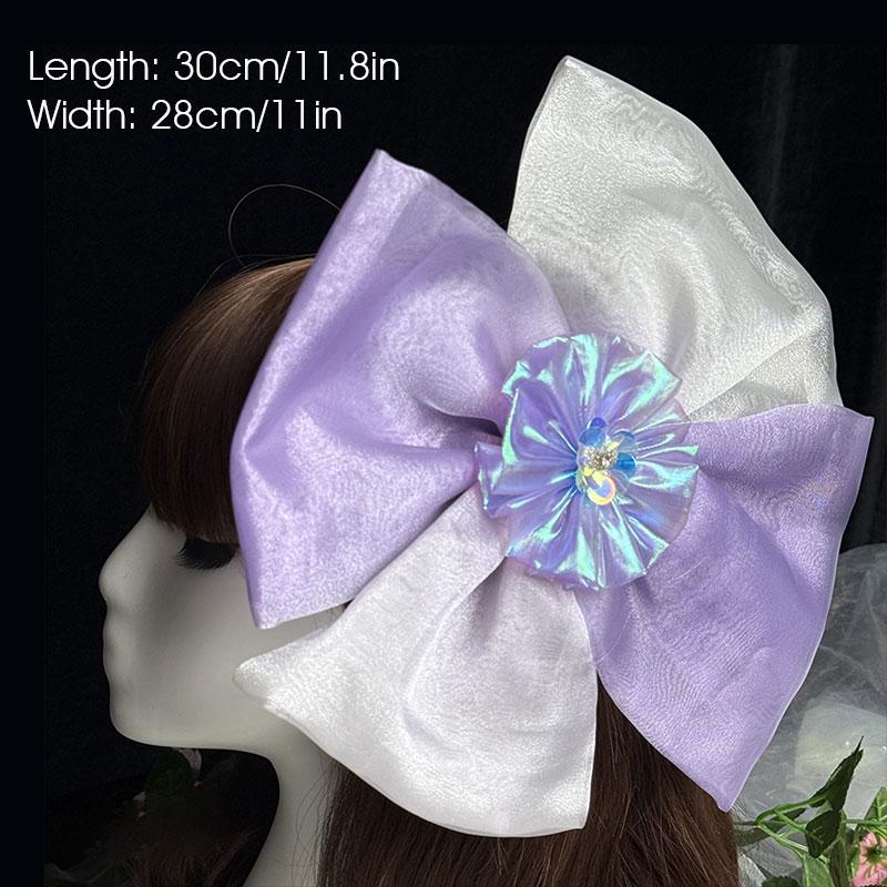 

30CM Large Bow High-end Satin Flower Bow Decoration 3D Patch Clothing Accessories Hat Headdress Accessories Sewing Appliques