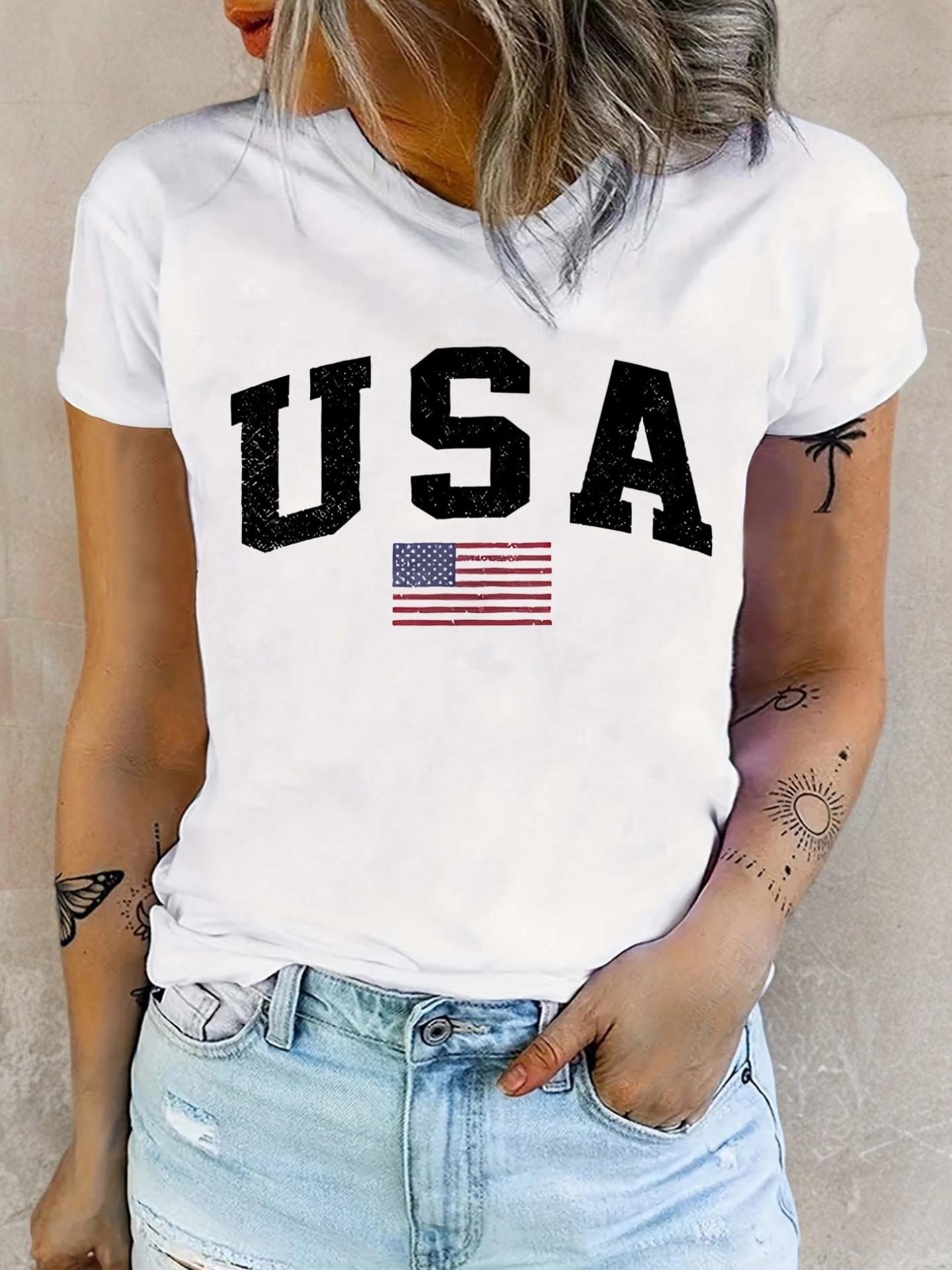 USA Flag Graphic T-shirt XXL