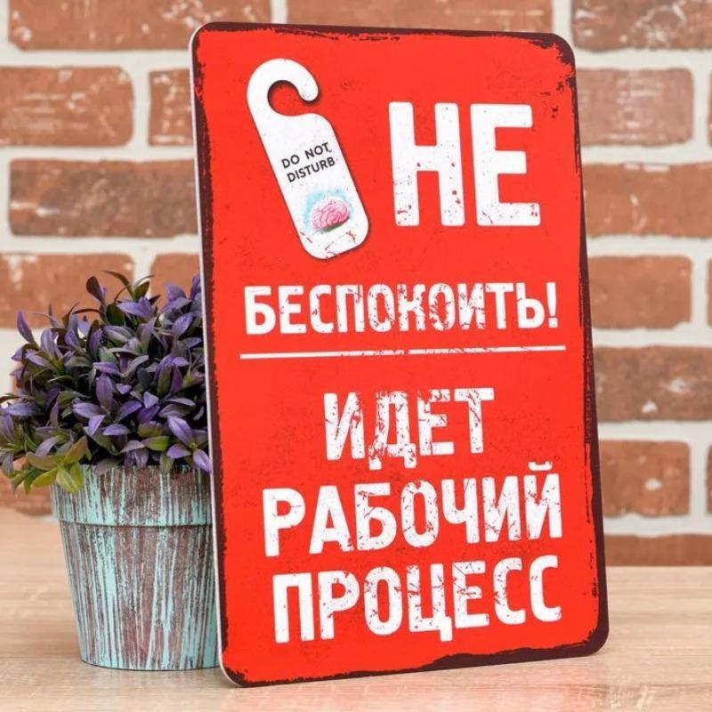 Do Not Disturb Work In Progress Funny Metal Sign 20x30cm, Office Humor Wall Decor
