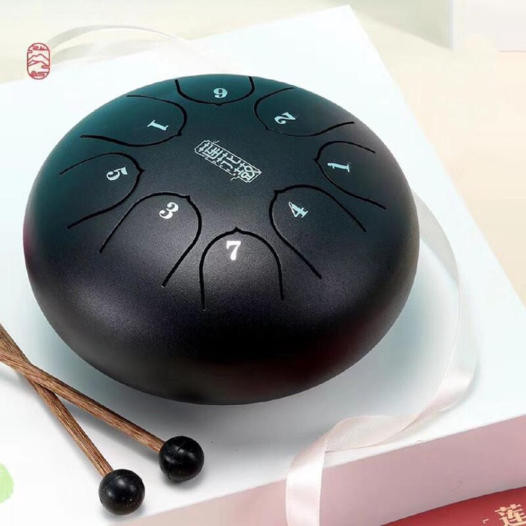 Stahlzungentrommel Mini 8 Töne G-Dur Handpan-Trommel Tank-Handtrommel mit Schlägeln Tragetasche Perkussionsinstrumente