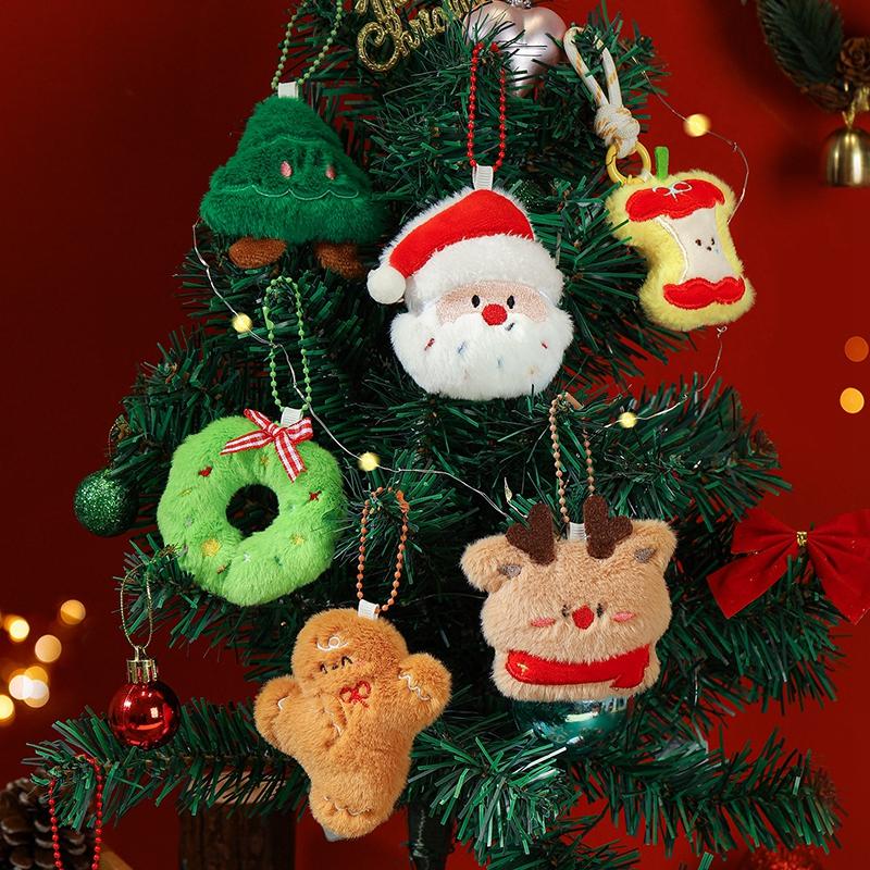 Christmas Decorations 2025 Christmas Doll Pendants Cute Elk Santa Claus Keychains Accessories Party Favors New Year Gifts
