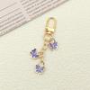 7PCS Pendant Rhinestone Butterfly Keychain Ornaments Key Ring Crystal Bow Key Chain  Bag Decor