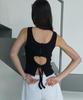 Lense Open Back Tie Top Black