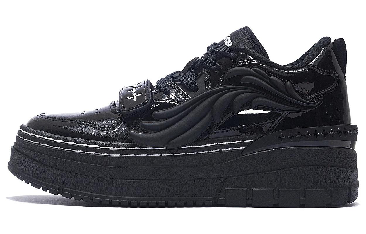 SMFK x Li Ning Wave Платформа Низкие Кеды для Скейтбординга Женские Черные AGCS370-1 38