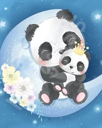 Panda na Měsíci Flanelová deka, Plyšová teplá přehozová deka pro celoroční povlečení, postel Pohovka Gauč Dekorace pro nový domov Nápad na dárek