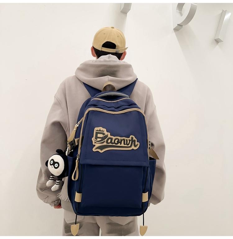 Рюкзак для путешествий большой емкости для старшеклассников ретро-колледжа белый — фото 11