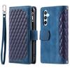 Style 005 For Samsung Galaxy S25 Wallet Case Rhombus PU Leather Zipper Phone Cover