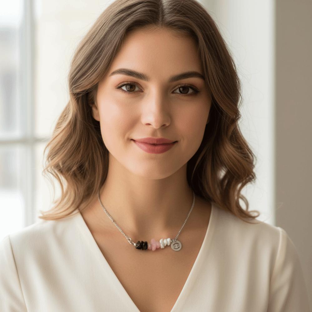 Natural Crushed Stone Zodiac Signs Constellation Necklace Constellation Charm Female Jewelry