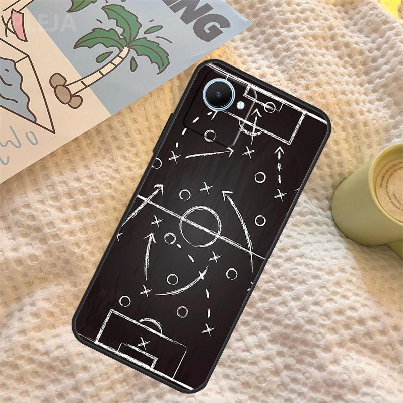Football Soccer Tactics Time Case For Realme GT6 GT7 Pro C67 C65 C63 C61 C55 C53 C51 C35 C71 C75 11 12 13 14 15 Pro Plus