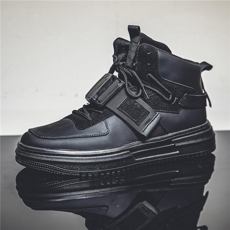 

Shoes men s trendy men s high-top men s ins sports board shoes 2025 spring new trend Hong Kong style casual shoes men 44 чорний