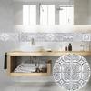 10 Pezzi Adesivi per Piastrelle da Pavimento Opache con Motivi Vintage Antiscivolo Impermeabili Autoadesivi Decalcomanie per Pavimento Bagno Cucina