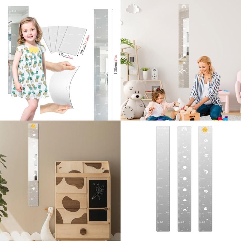 Kids Height Ruler Acrylic Height Measuring Stickers Baby Growth Chart Wall Stickers